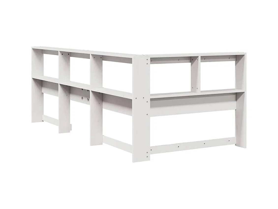 Boekenkast Hoofdeinde L-vormig 80 cm massief grenenhout wit