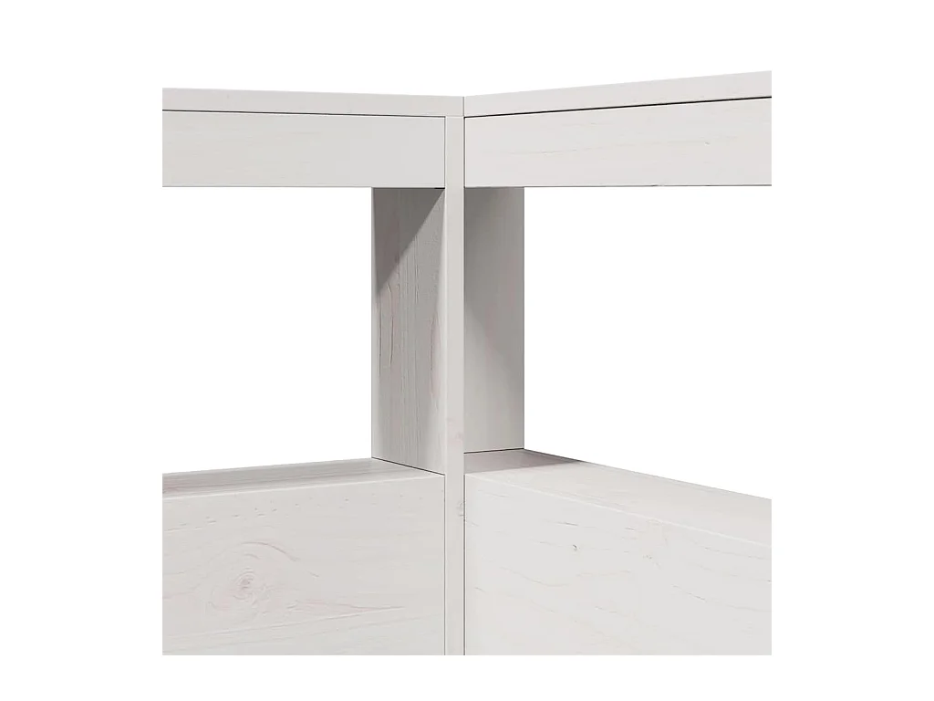 Boekenkast Hoofdeinde L-vormig 80 cm massief grenenhout wit