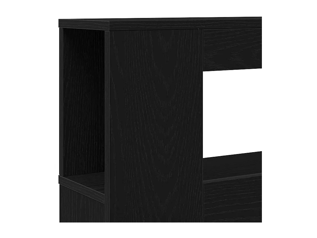 Cabecero LED con estante Roble negro 180 x 18.5 x 103.5 cm