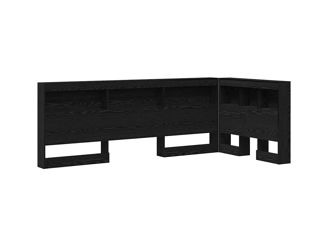 Cabecera de almacenamiento con estante Roble negro 90 cm