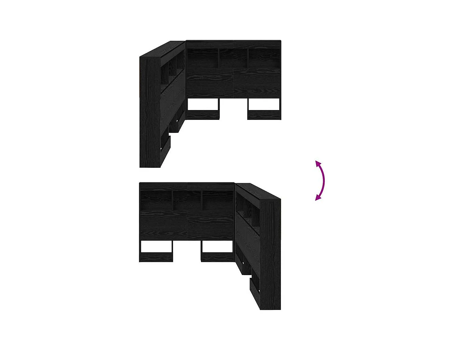 Tête de lit de rangement Chêne noir 90 cm Bois d'ingénierie