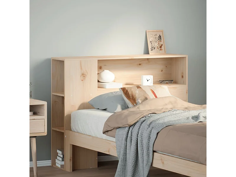 Tête de lit avec rangement 100 cm bois massif de pin