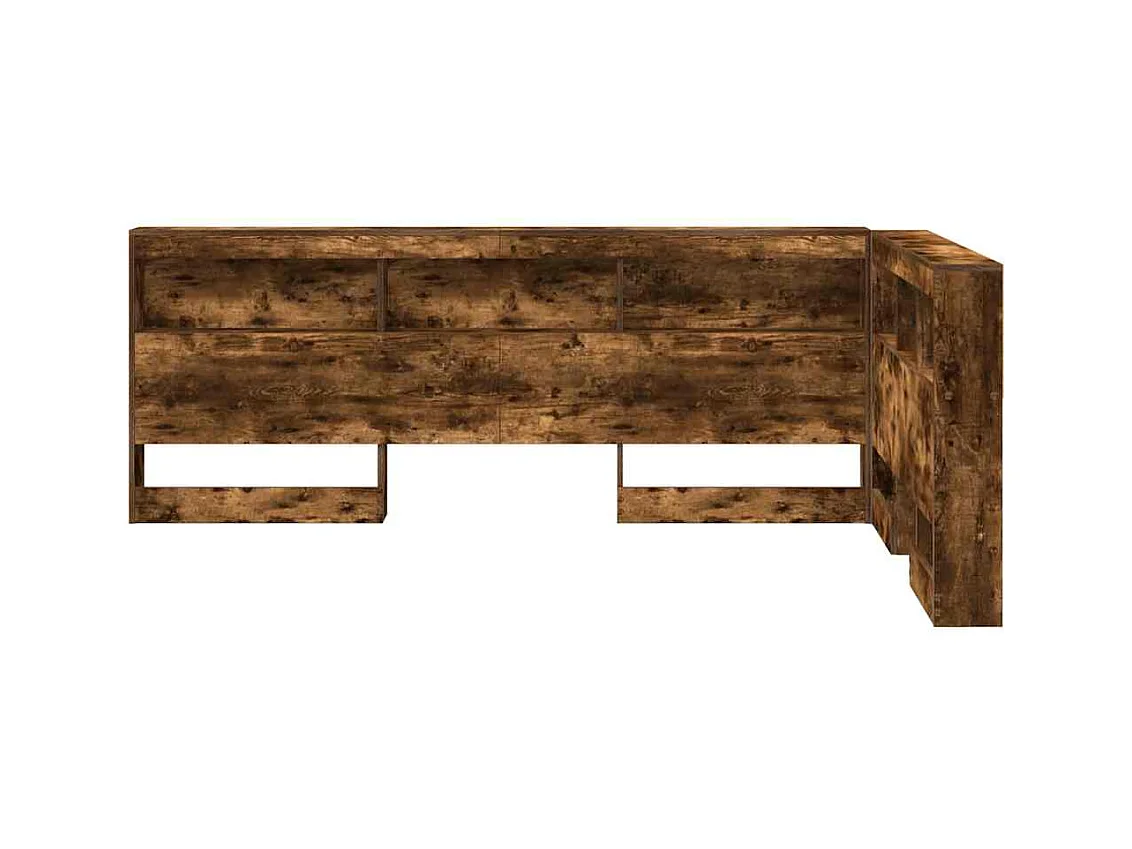 Tête de lit de rangement Chêne fumé 120 cm Bois d'ingénierie