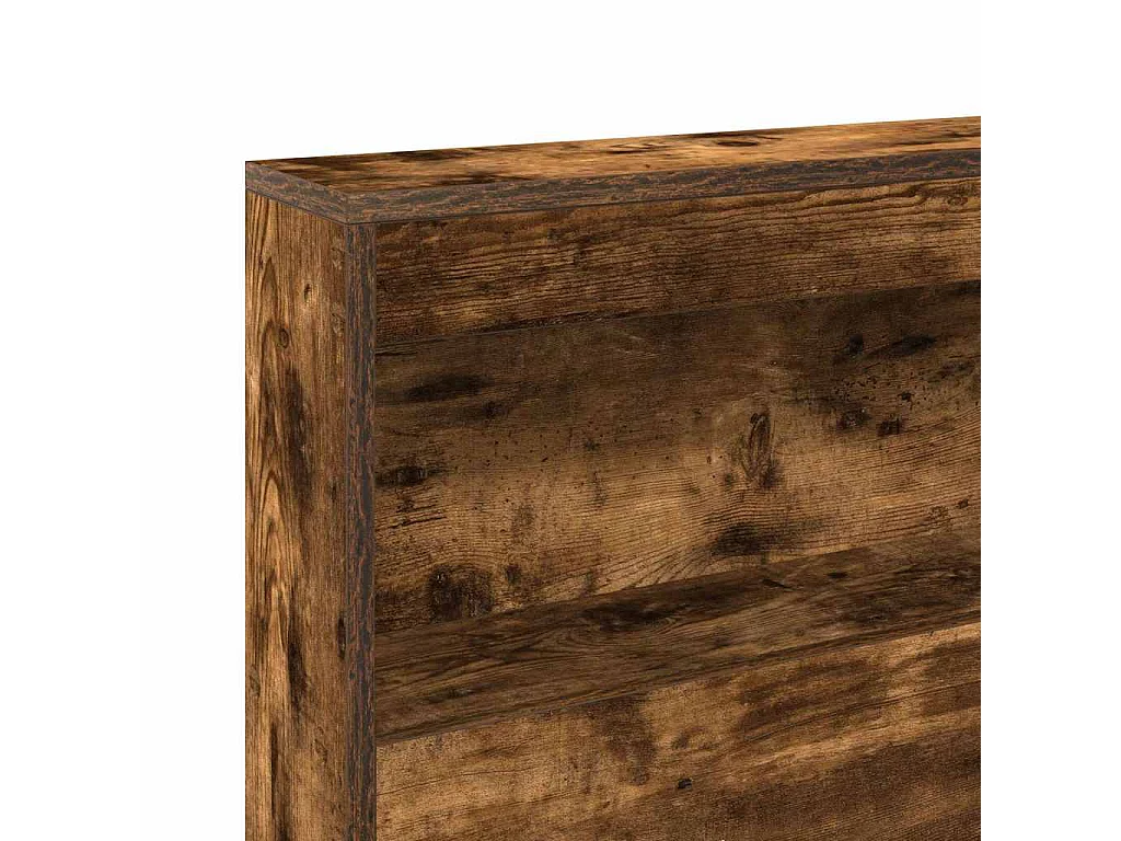 Cabecera de almacenamiento con estante Roble ahumado 120 cm