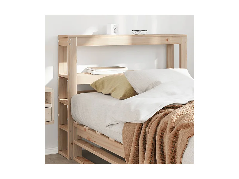 Tête de lit avec étagères 100 cm bois massif de pin