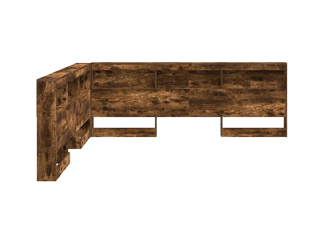 Tête de lit de rangement Chêne fumé 200 cm Bois d'ingénierie