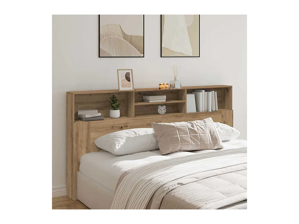 Armoire de tête de lit chêne artisanal 200x19x103,5 cm