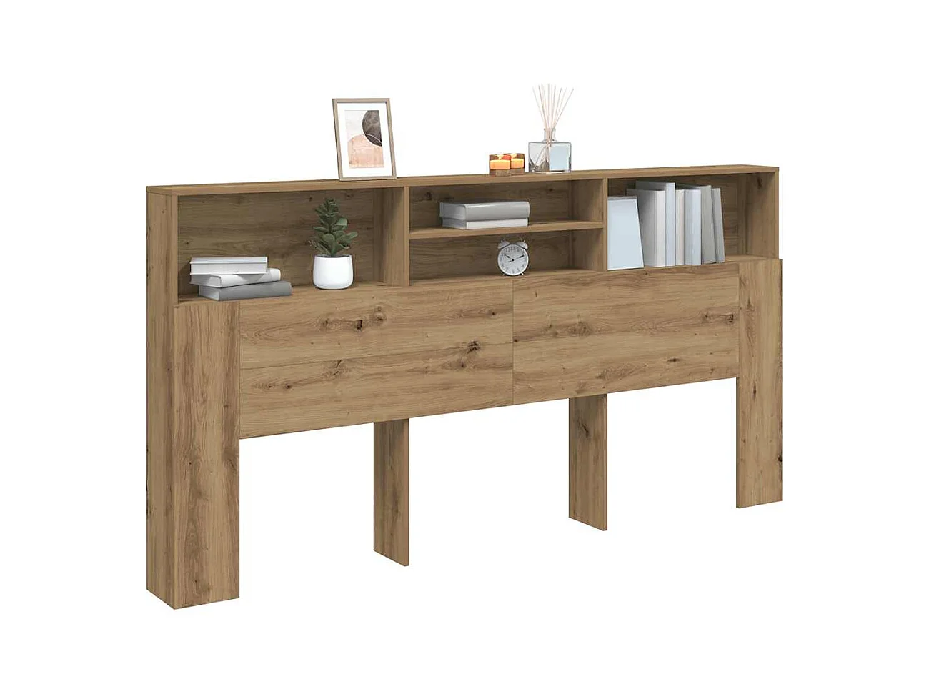 Armoire de tête de lit chêne artisanal 200x19x103,5 cm