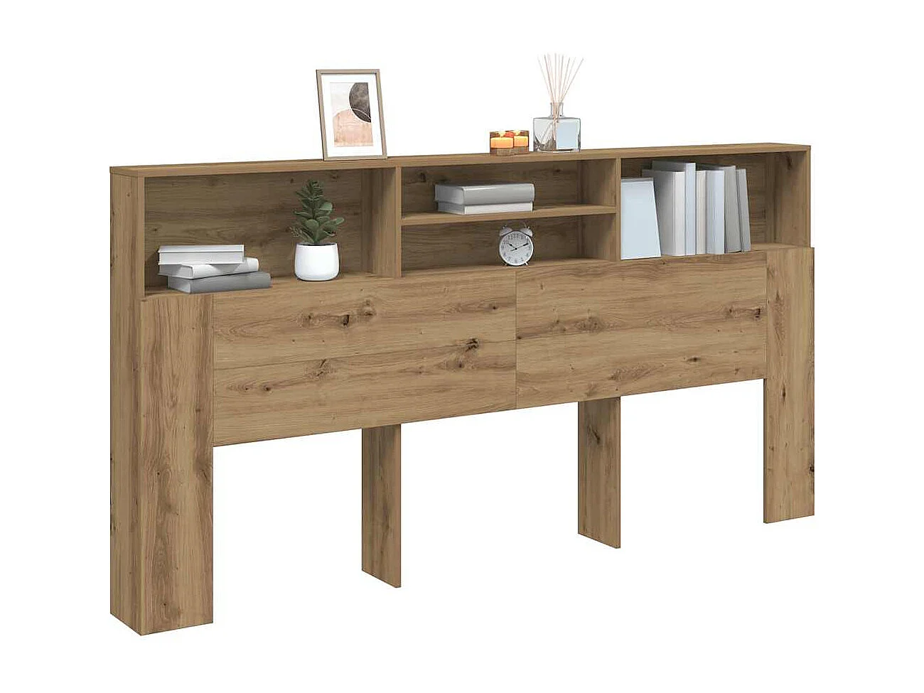 Armoire de tête de lit chêne artisanal 200x19x103,5 cm