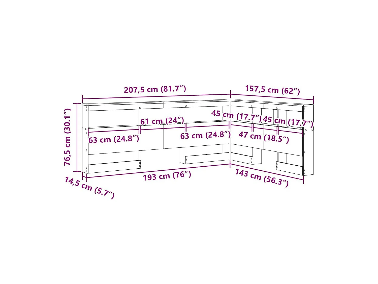Tête de lit de rangement Blanc 140 cm Bois d'ingénierie