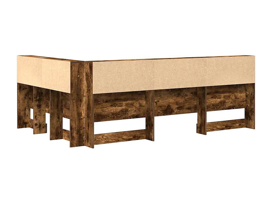Cabeceira de armazenamento com cabeceira Carvalho fumado 120 cm