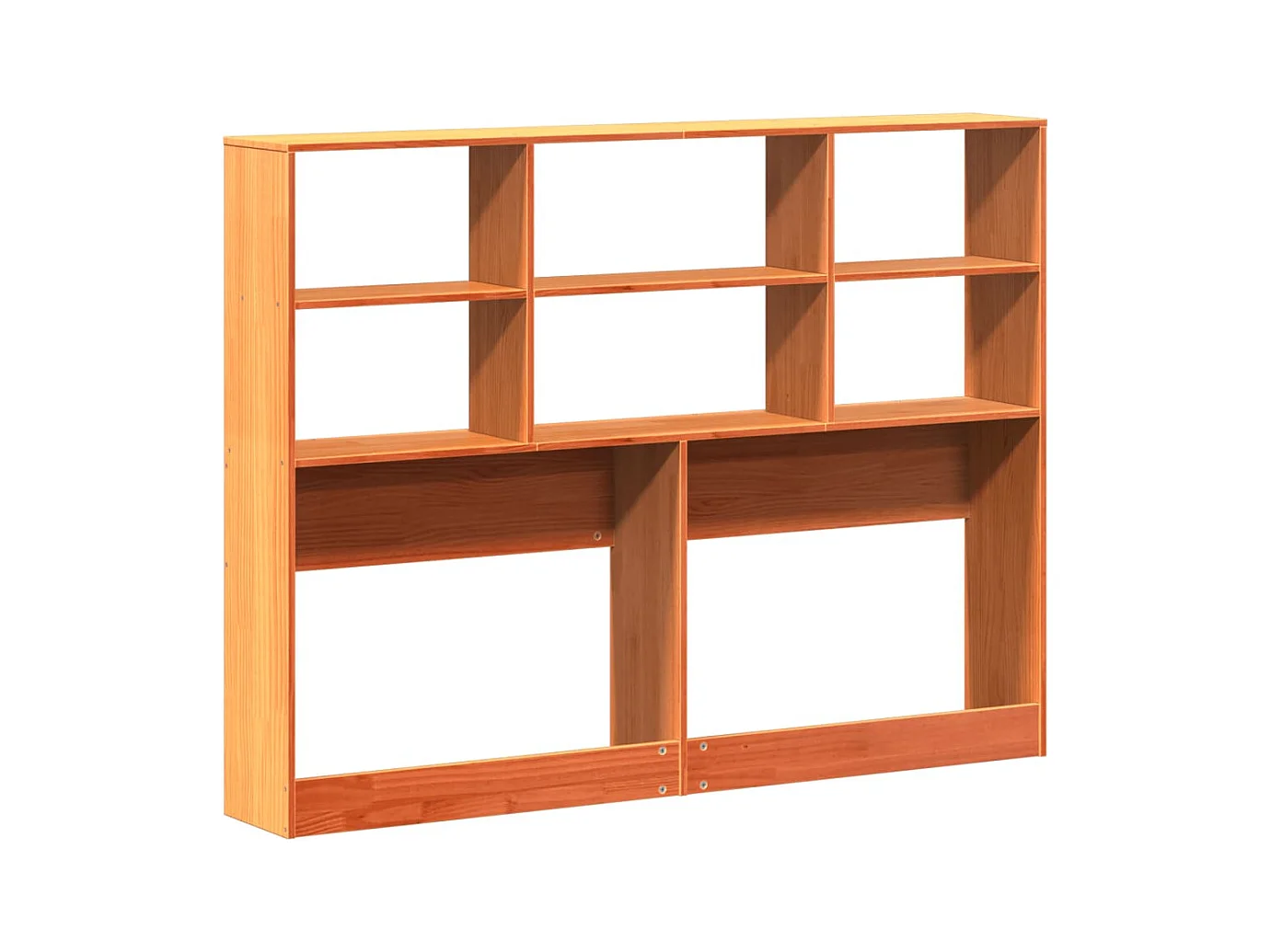 Tête de lit avec rangement cire marron 140cm bois massif de pin