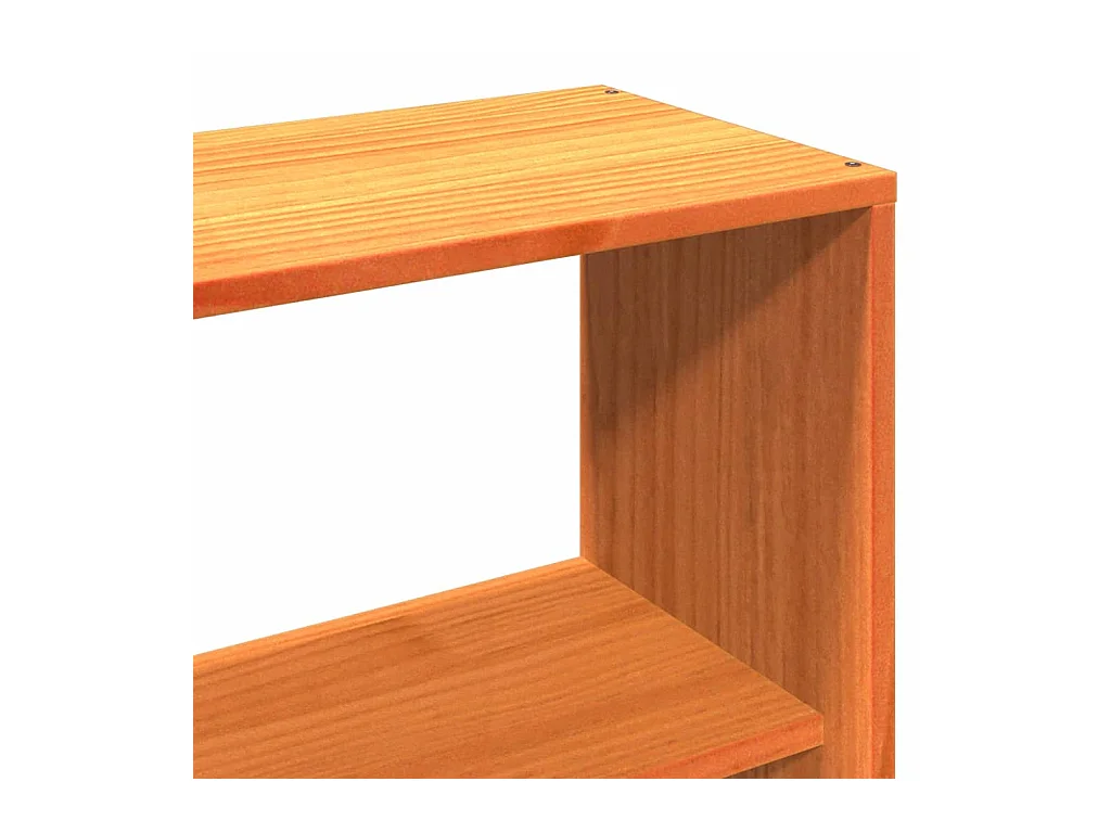 Tête de lit avec rangement cire marron 140cm bois massif de pin