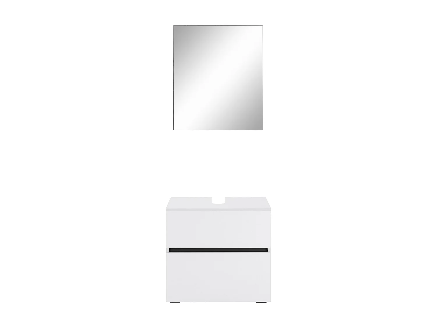 Wisla  | Set de salle de bain avec 2 armoires en aspect bois blanc