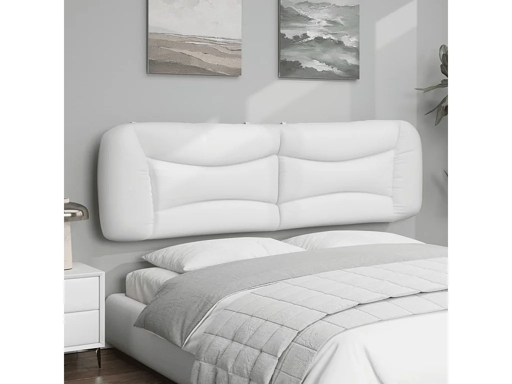 Tête de lit blanc 193 cm similicuir