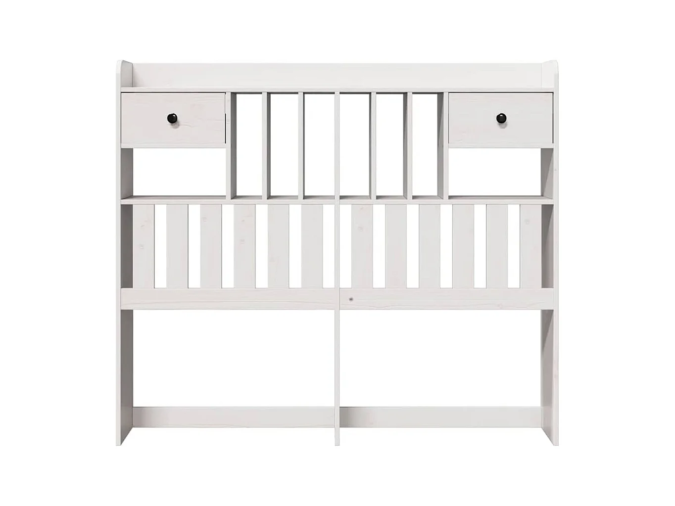 Hoofdbord met opbergruimte 135 cm massief grenenhout wit