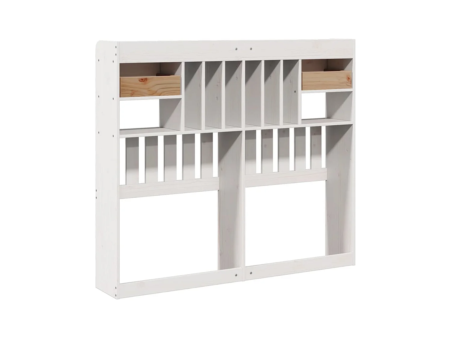 Hoofdbord met opbergruimte 135 cm massief grenenhout wit