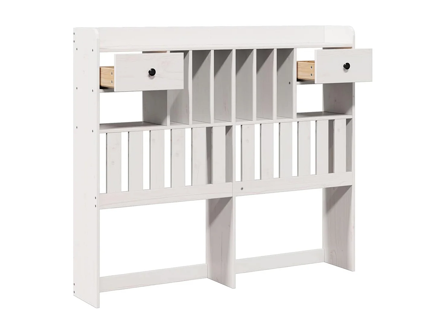 Tête de lit avec rangement blanc 135 cm bois massif de pin