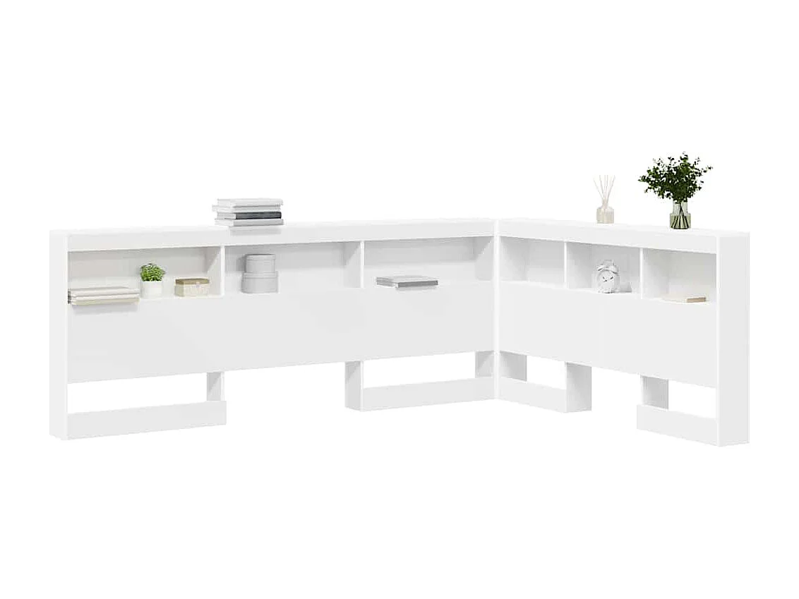 Tête de lit de rangement Blanc 140 cm Bois d'ingénierie