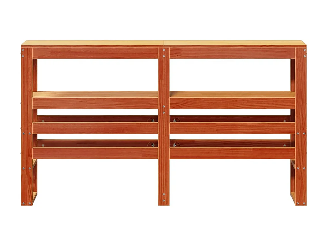 Tête de lit avec étagères marron cire 120 cm bois massif de pin