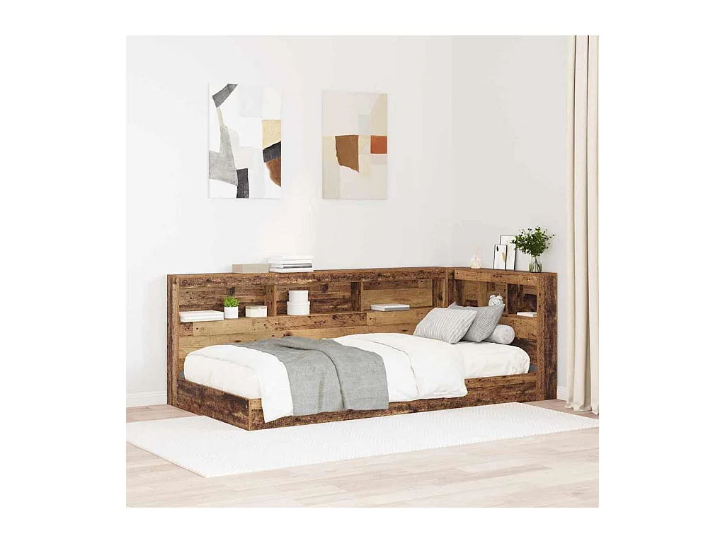 Opberghoofdbord met plank Oud hout 80 cm Bewerkt hout