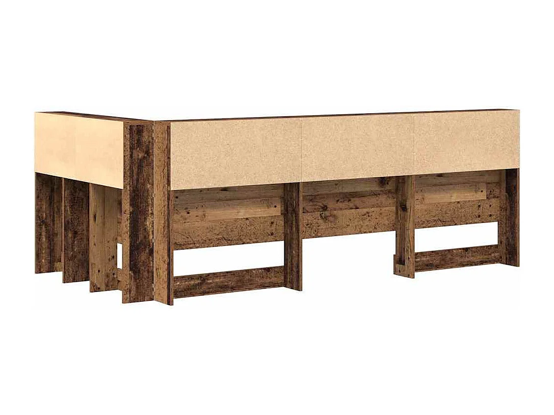 Opberghoofdbord met plank Oud hout 80 cm Bewerkt hout