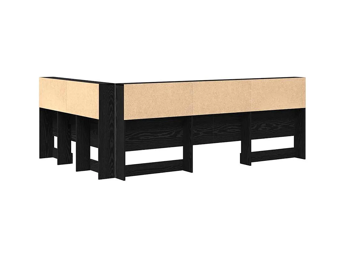 Tête de lit de rangement Chêne noir 120 cm Bois d'ingénierie