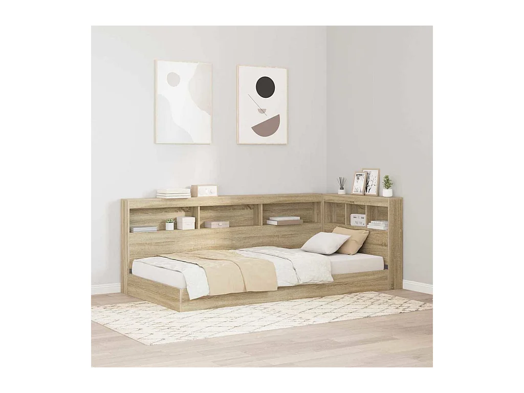 Tête de lit de rangement Chêne sonoma 90 cm Bois d'ingénierie