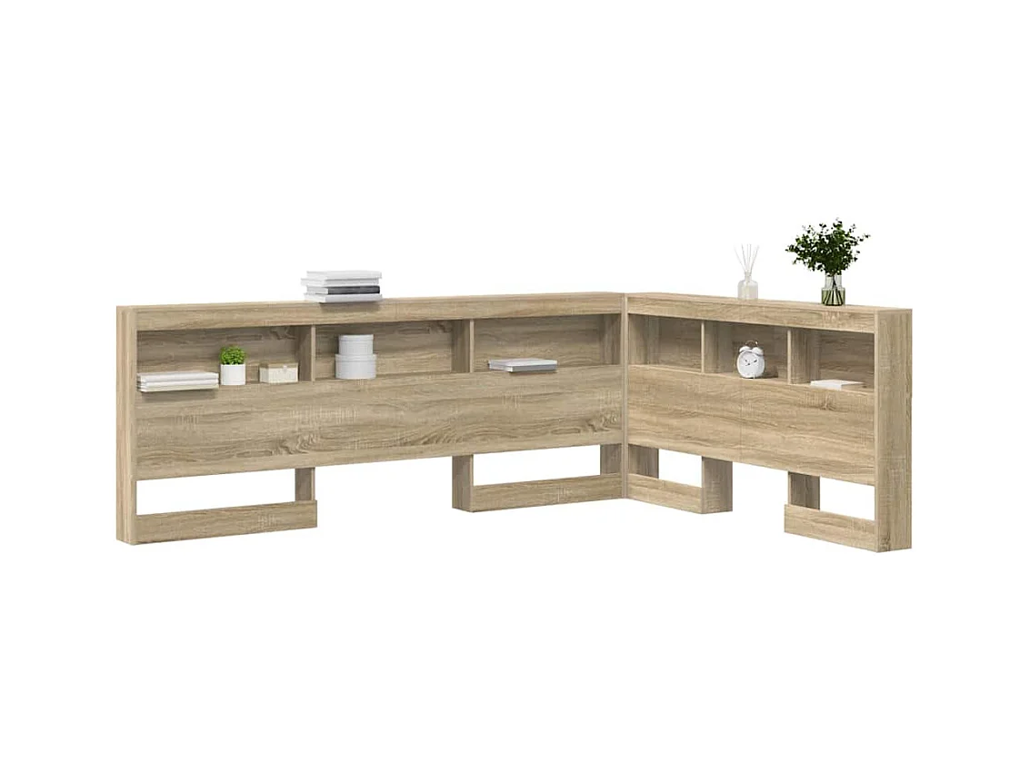 Cabecera de almacenamiento con estante Roble Sonoma 135 cm