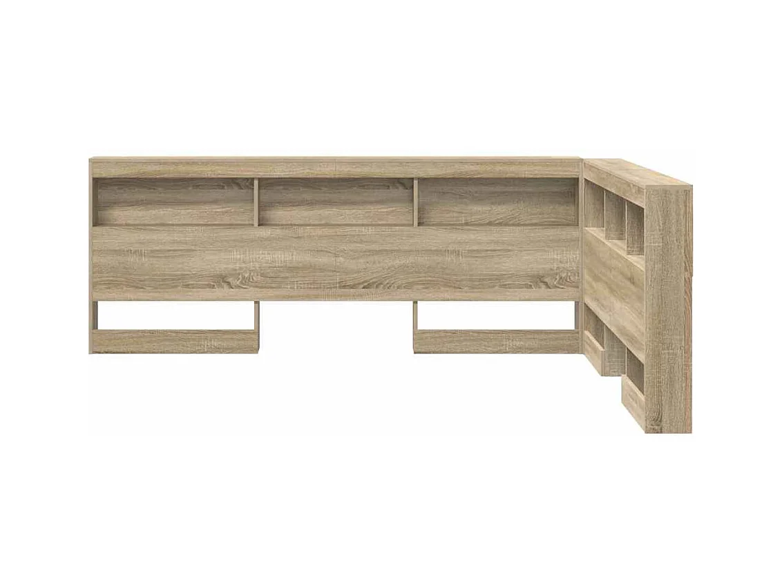 Cabecera de almacenamiento con estante Roble Sonoma 135 cm