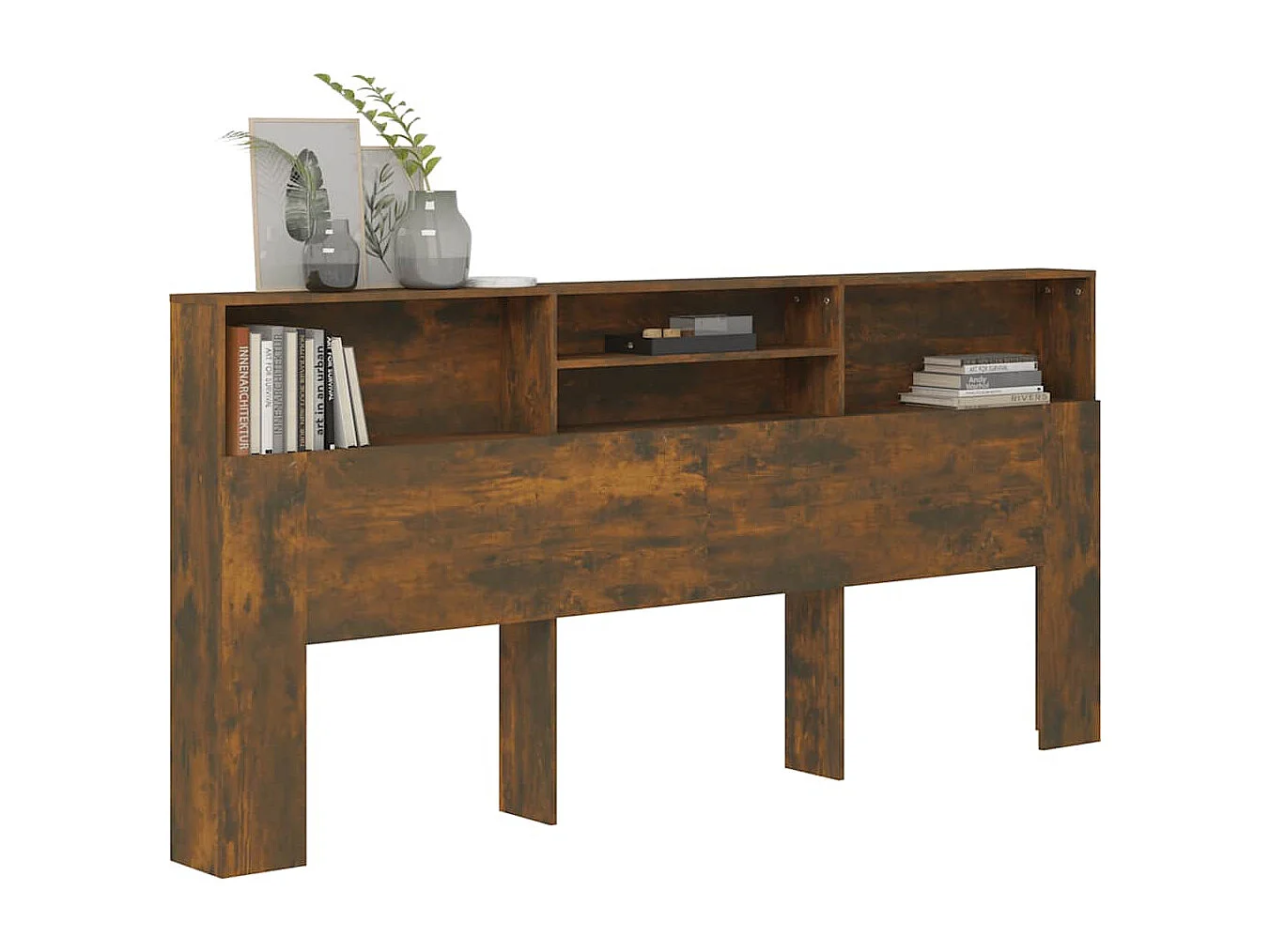 Armoire de tête de lit Chêne fumé 220x19x103,5 cm