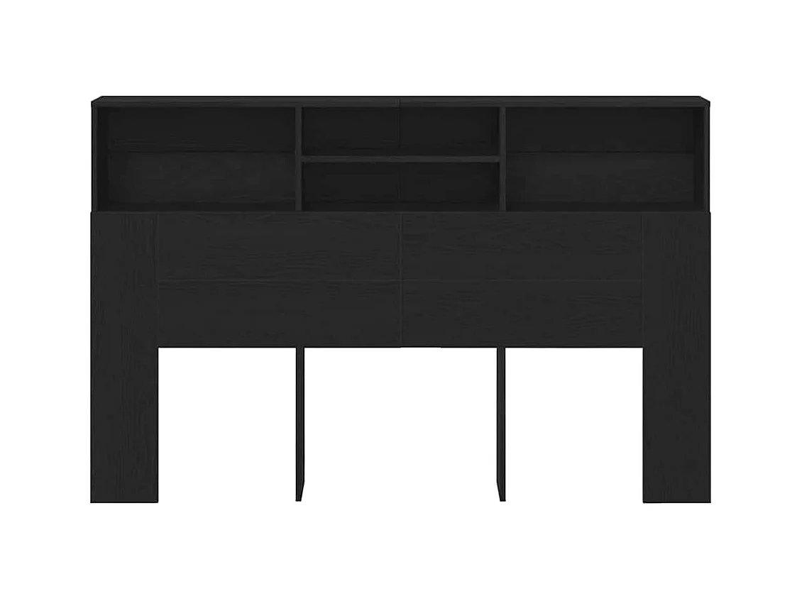 Cabecero de armario con estante Roble negro 160 x 19 x 103.5 cm