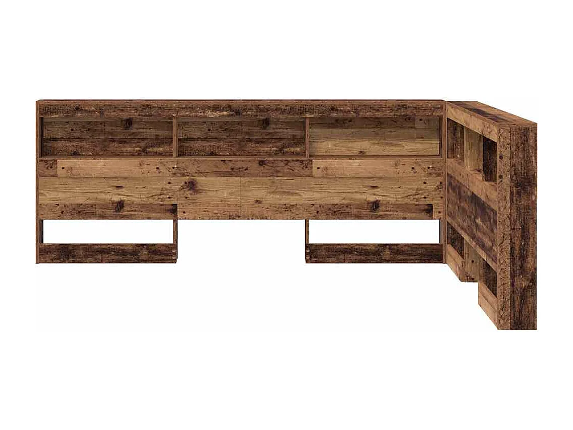 Cabecera de almacenamiento con estante Madera vieja 135 cm