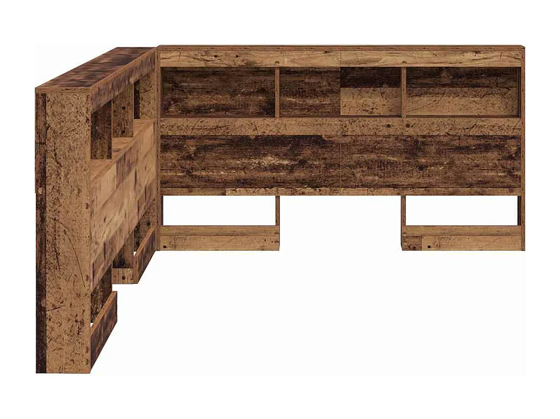 Cabecera de almacenamiento con estante Madera vieja 135 cm