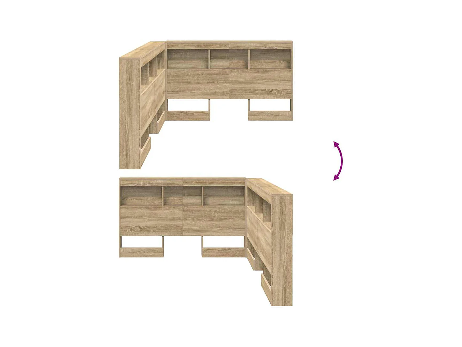 Tête de lit de rangement Chêne sonoma 120 cm Bois d'ingénierie