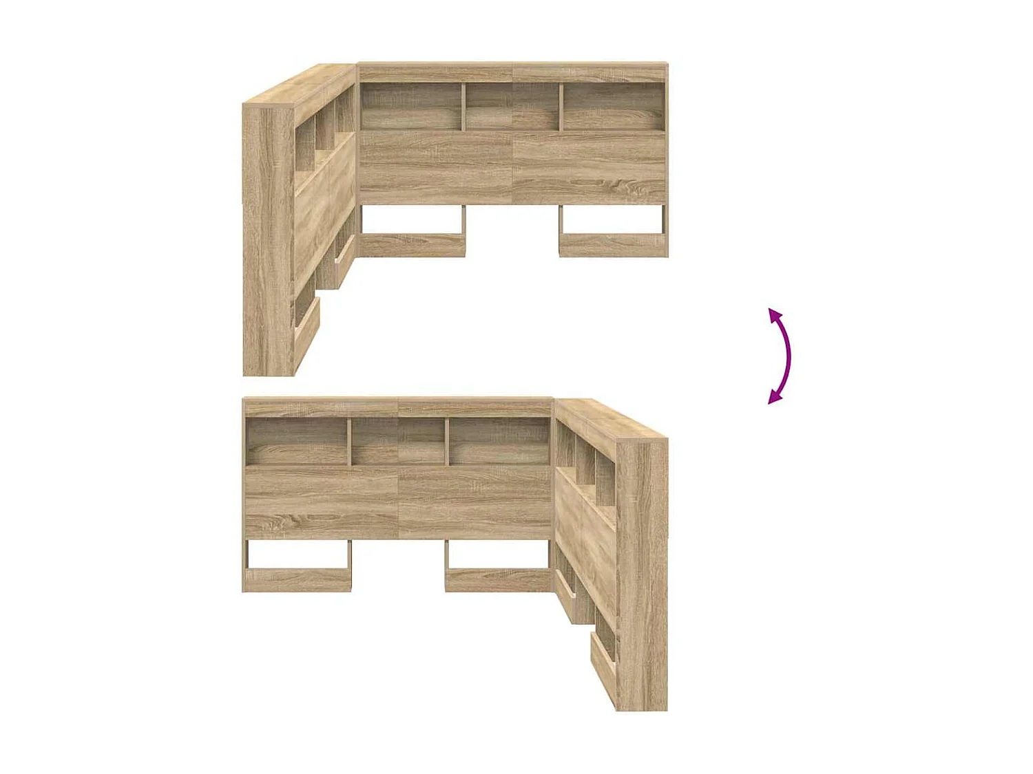 Tête de lit de rangement Chêne sonoma 120 cm Bois d'ingénierie