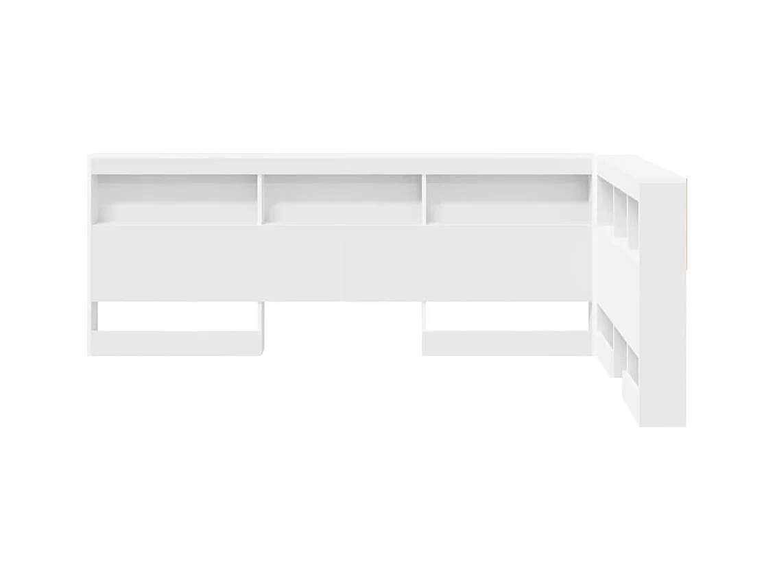 Opberghoofdbord met plank met opslag Wit 120 cm Bewerkt hout