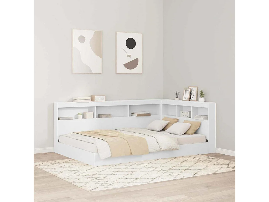 Tête de lit de rangement Blanc 120 cm Bois d'ingénierie