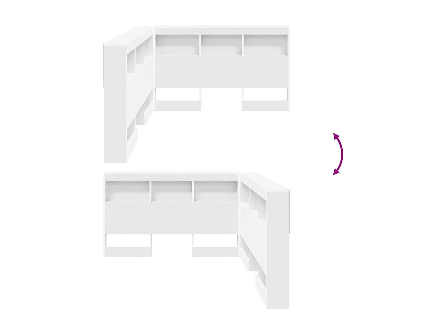 Tête de lit de rangement Blanc 120 cm Bois d'ingénierie