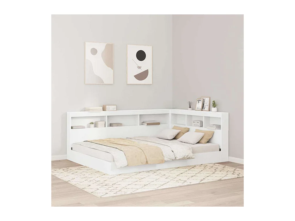 Tête de lit de rangement Blanc 150 cm Bois d'ingénierie