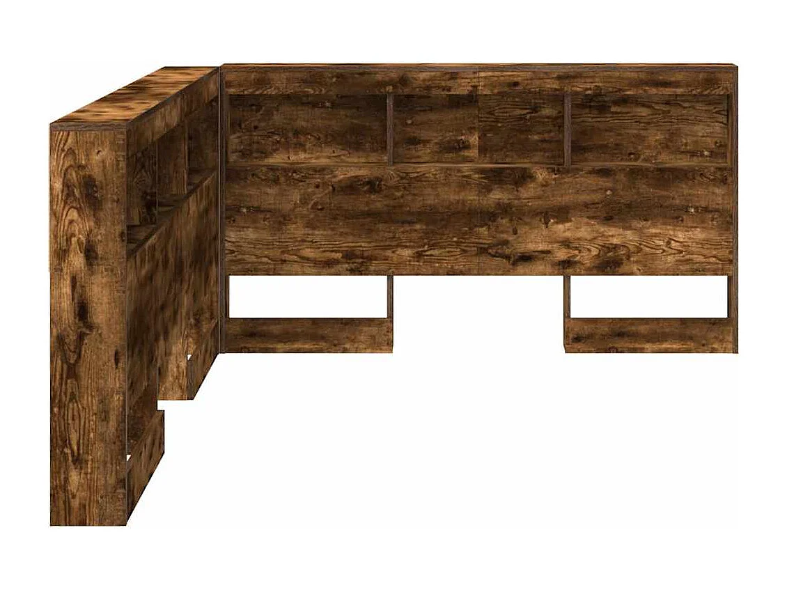 Tête de lit de rangement Chêne fumé 140 cm Bois d'ingénierie