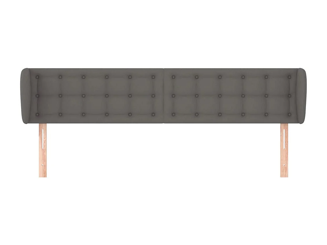 Tête de lit avec oreilles Gris 183x23x78/88 cm Similicuir