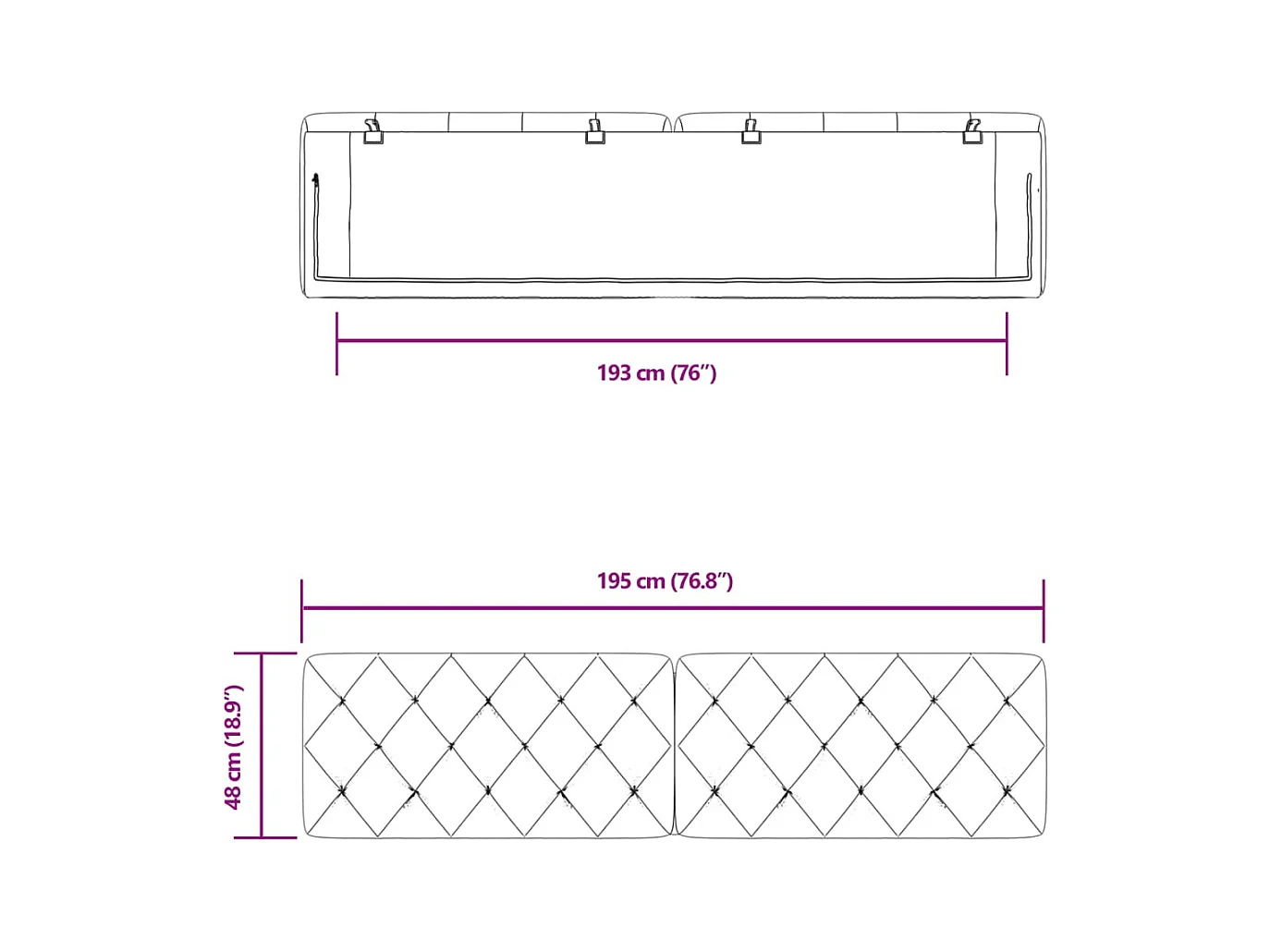 Tête de lit gris clair 193 cm velours