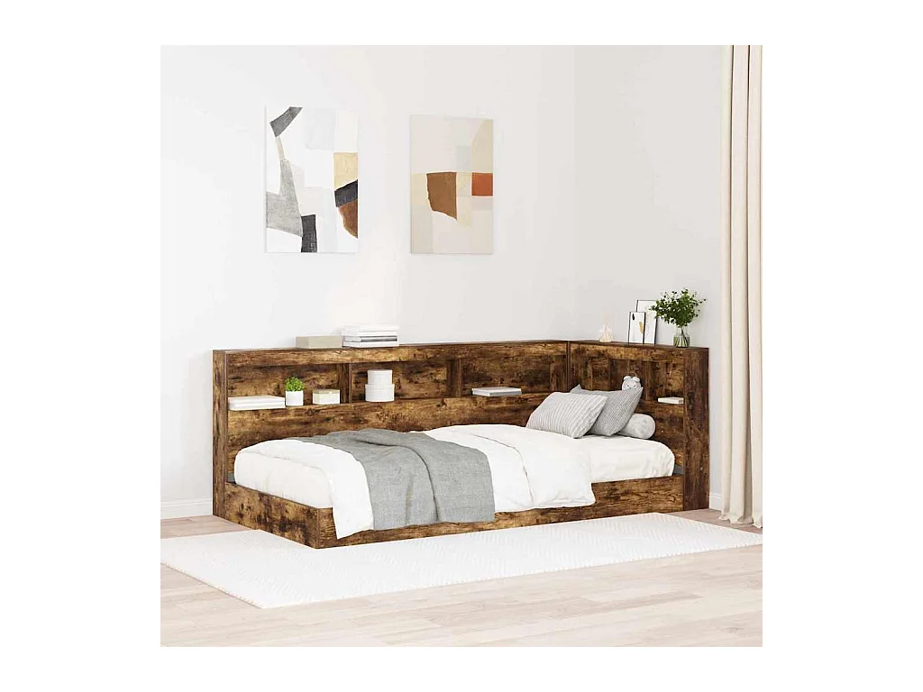 Tête de lit de rangement Chêne fumé 80 cm Bois d'ingénierie