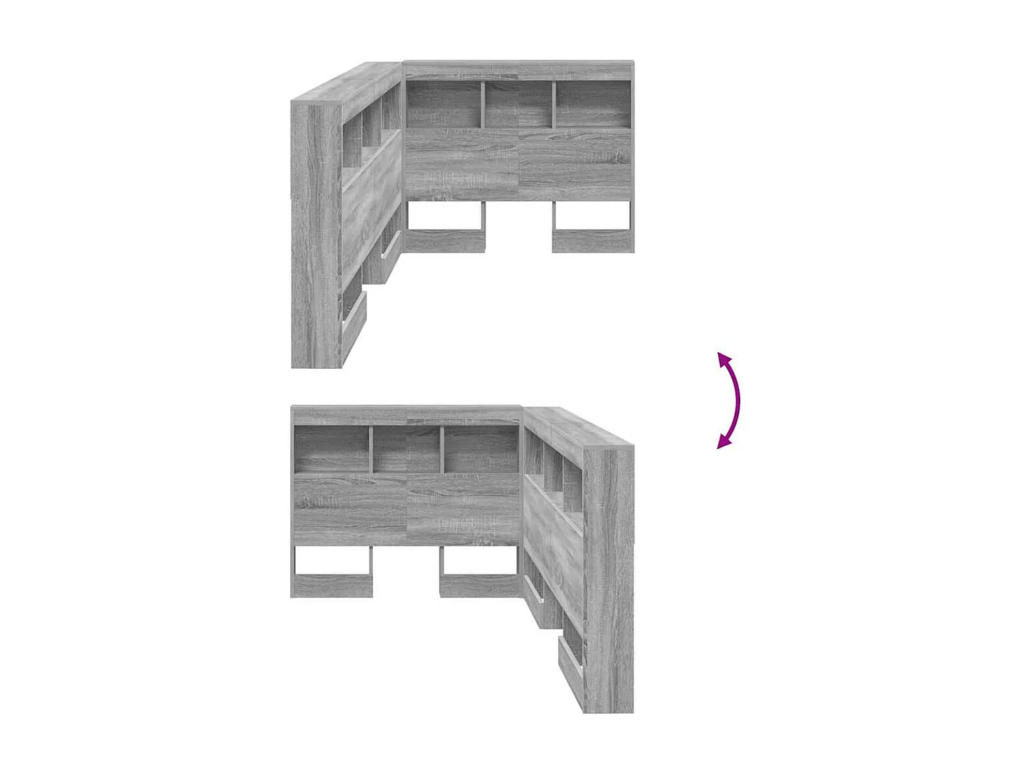 Tête de lit de rangement Sonoma gris 100 cm Bois d'ingénierie