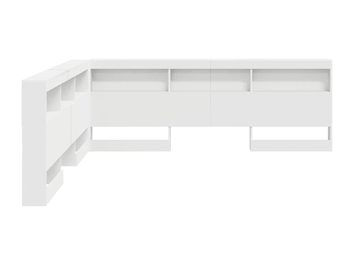 Cabecera de almacenamiento Blanco 180 cm Madera contrachapada