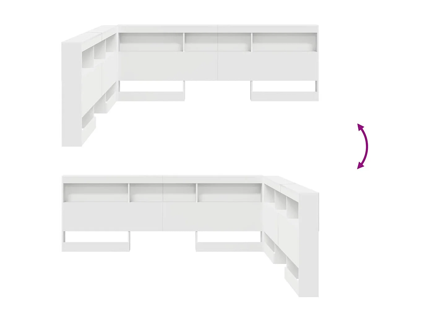 Cabecera de almacenamiento Blanco 180 cm Madera contrachapada