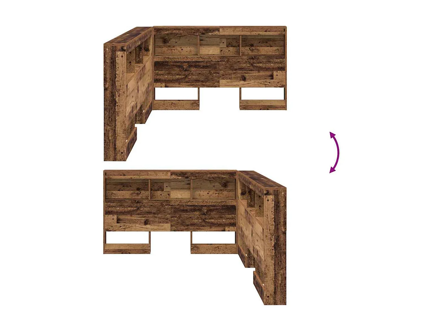 Tête de lit de rangement Bois ancien 120 cm Bois d'ingénierie