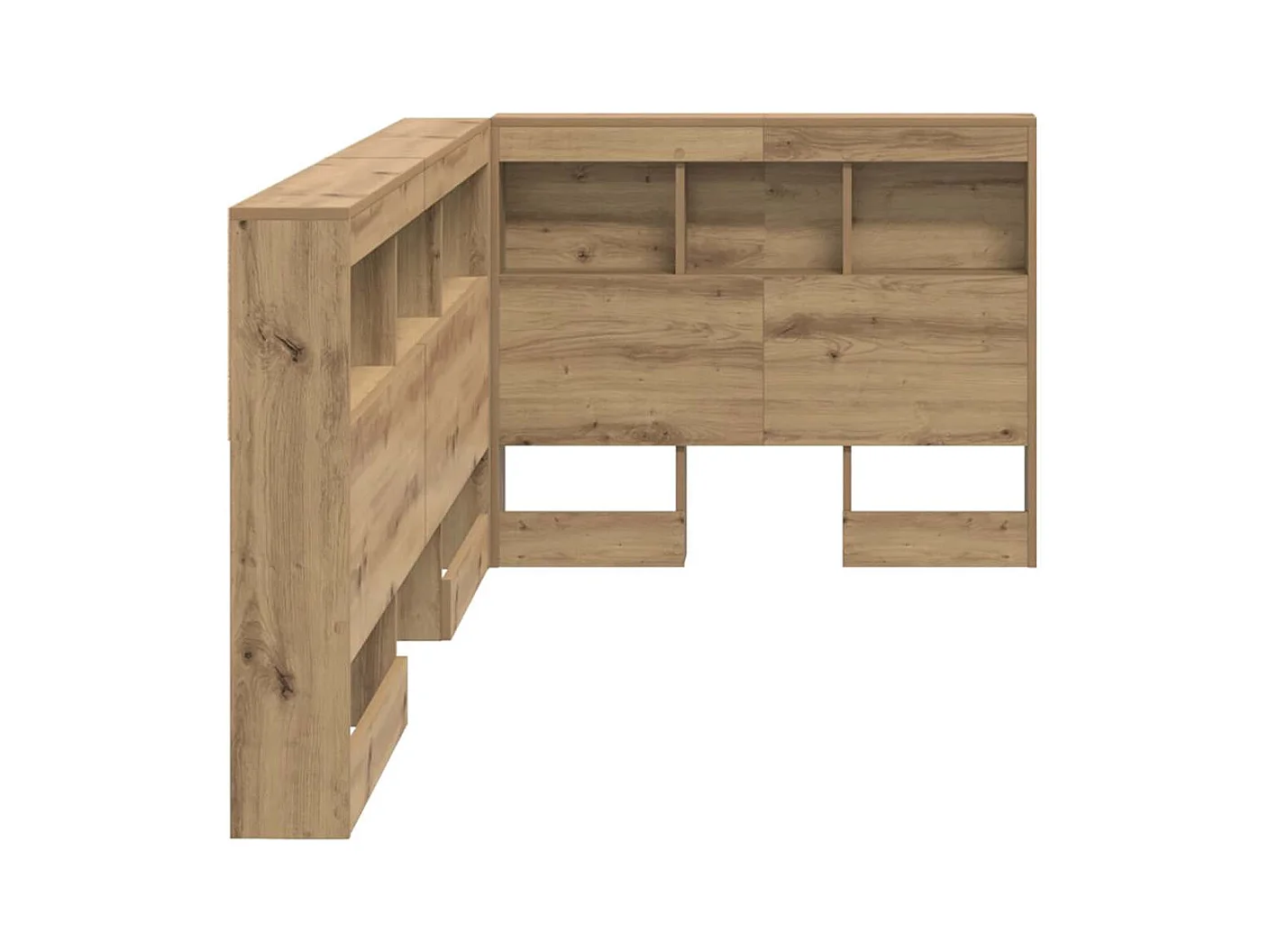 Tête de lit de rangement avec étagère chêne artisanal 90 cm