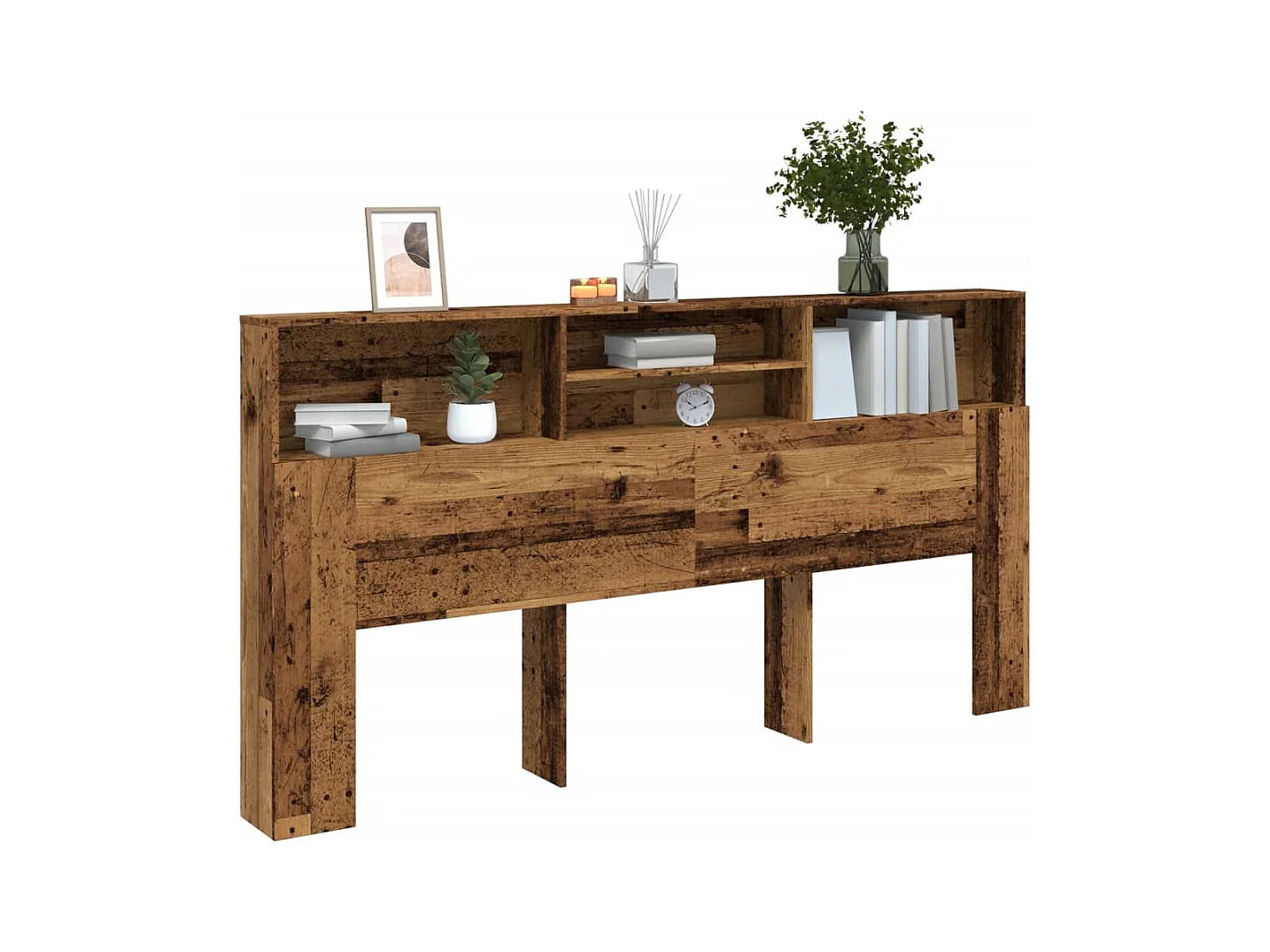 Armoire de tête de lit vieux bois 200x19x103,5 cm